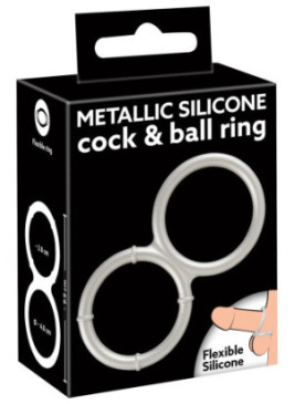 Metallic Silicone cock and ball ring